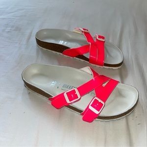 Birkenstock Hot Pink Double Criss-Cross Strap Sandal